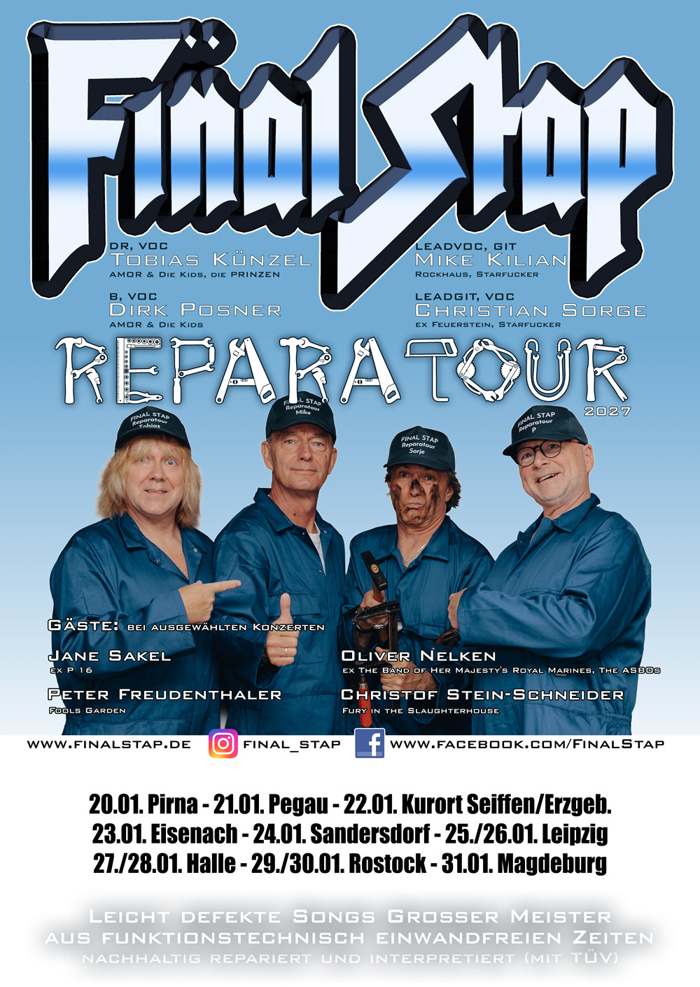 22.01.2027 Konzert der Band "Final Stap" : "Reparatour 2027"